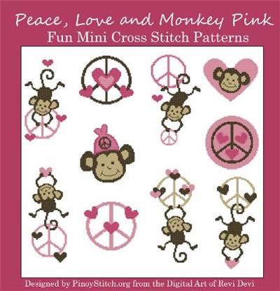 Peace Love and Monkey Pink
