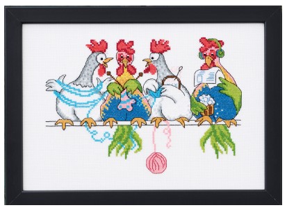 click here to view larger image of Chicken Knit (counted cross stitch kit)
