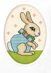 click here to view larger image of Card - Bunny (counted cross stitch kit)