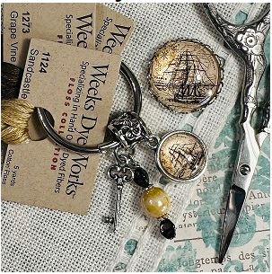 Antique Ship Thread Keep and Needle Minder