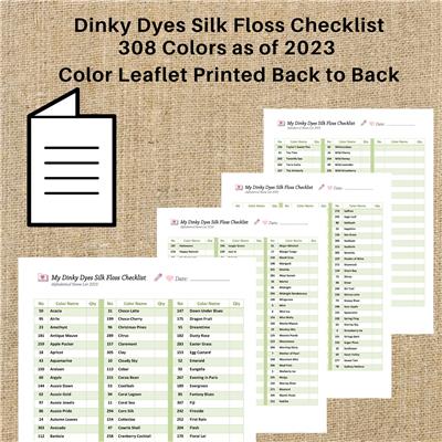click here to view larger image of Embroidery Floss Checklist Dinky Dyes Silk Floss (accessory)