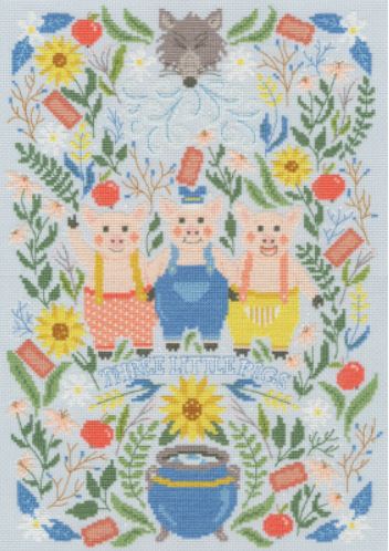 click here to view larger image of Three Little Pigs (counted cross stitch kit)