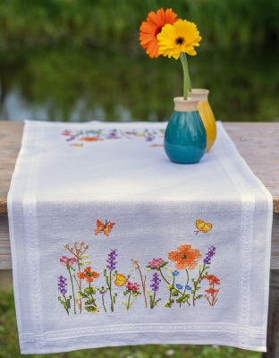 Lavender & Field Flowers Table Runner
