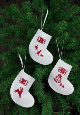 Reindeer Stocking Ornaments White