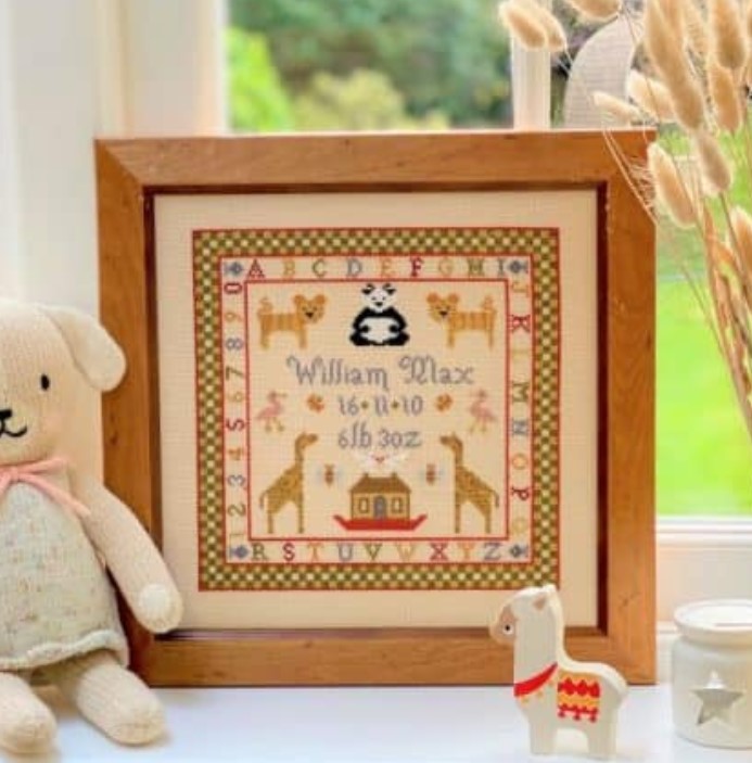 Two By Two Birth Sampler Kit - 32ct Linen