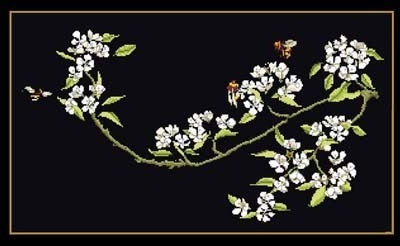 click here to view larger image of Bees and Blossoms (counted cross stitch kit)