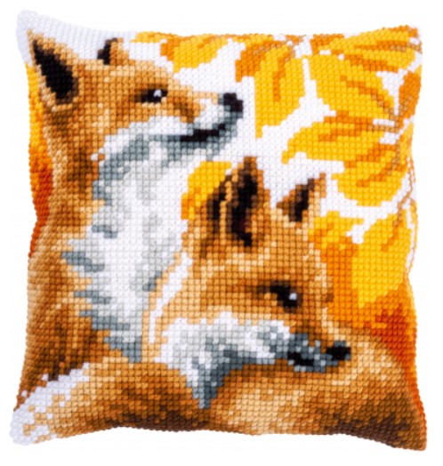 Foxes in Autumn Cushion