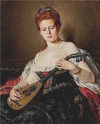 click here to view larger image of Woman with Mandolin (chart)