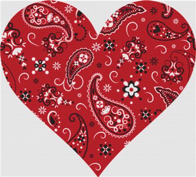 Red Paisley Heart
