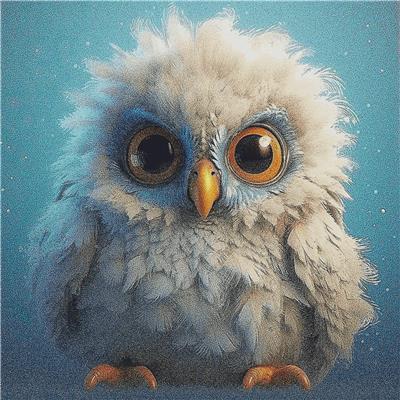Cute Owl with Big Eyes