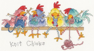 click here to view larger image of Knit Chicks (counted cross stitch kit)