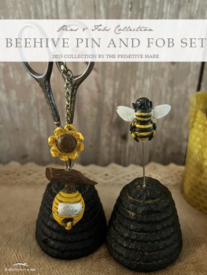 Beehive Pin and Fob Set