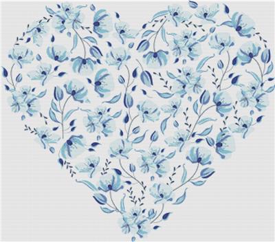Delicate Heart of Blue Flowers