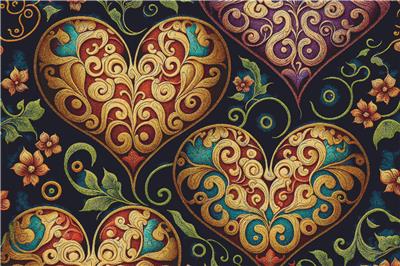 Colourful Carved Hearts