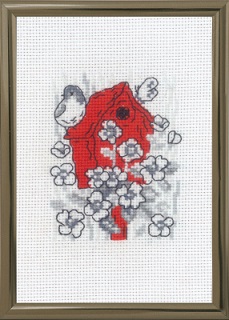 click here to view larger image of Red Birdhouse (counted cross stitch kit)