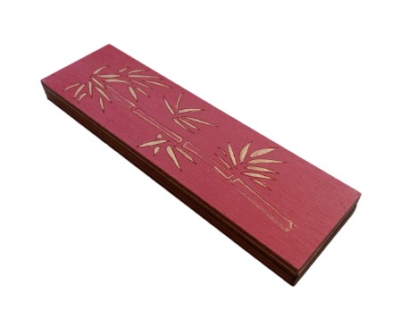 Wooden Box for Beads - Bamboo/Red