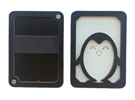 Wooden Needle Case - Penguin