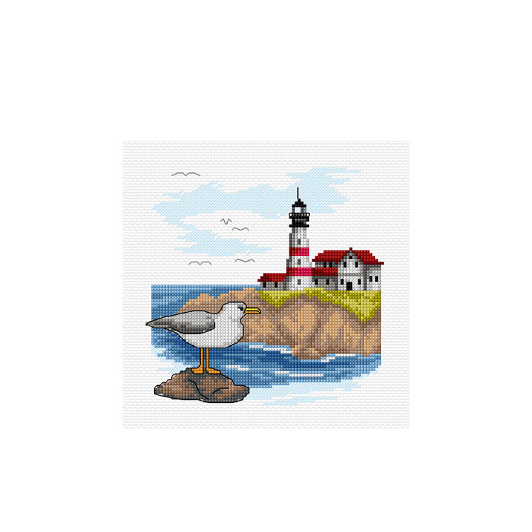 click here to view larger image of Landscape with Lighthouse (counted cross stitch kit)
