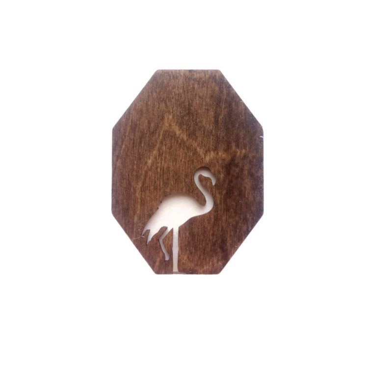 Wooden Needle Case - Flamingo
