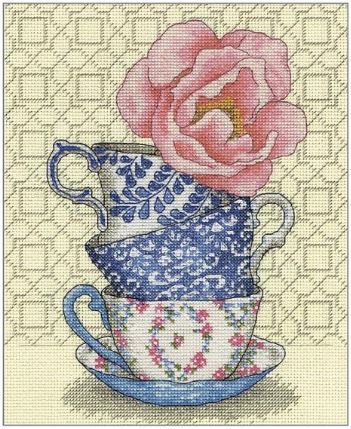 click here to view larger image of Rose Tea (counted cross stitch kit)
