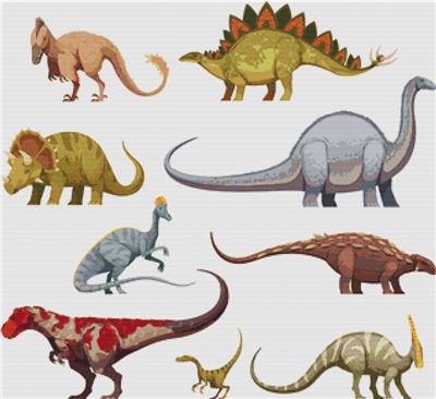 Set of Cartoon Dinosaurs