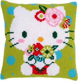 Hello Kitty Green Floral Cushion