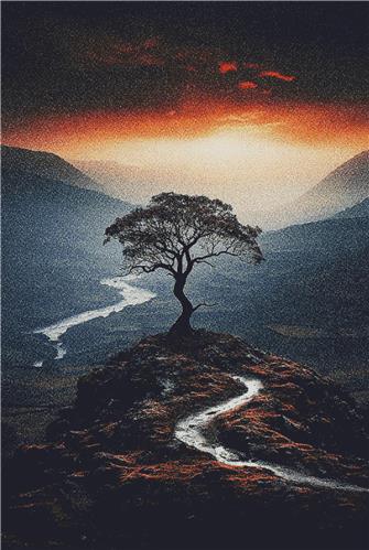 Lone Tree Sitting on a Hill