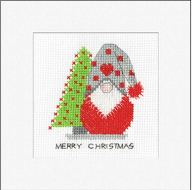 click here to view larger image of Gonk Christmas Tree Card - Kirsten Roche (counted cross stitch kit)