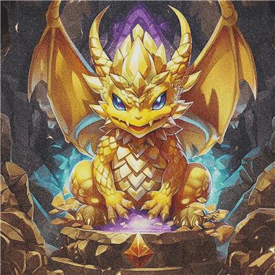 Gold Dragon with Blue Eyes