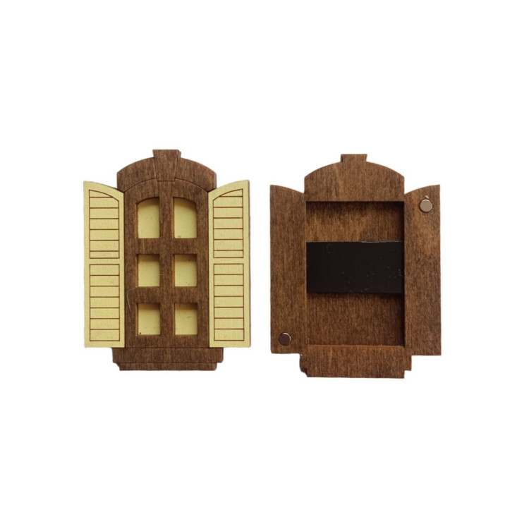 click here to view larger image of Wooden Needle Case - Yellow Window (accessory)