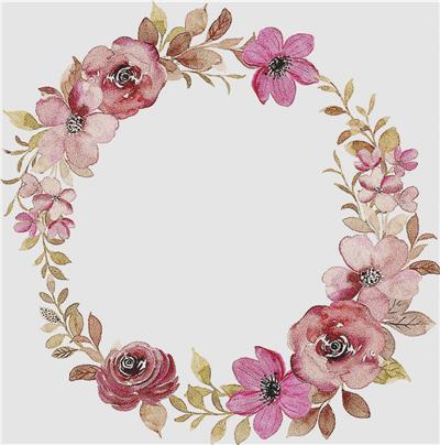 Burgundy and Rose Floral Wreath