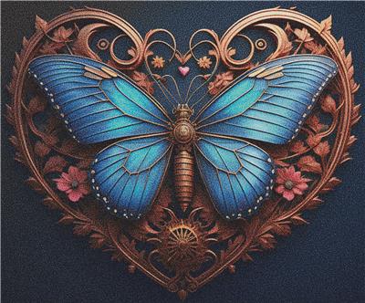 Steampunk Butterfly Heart