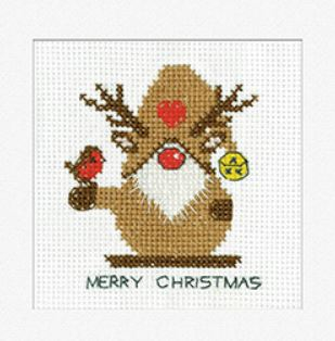 click here to view larger image of Gonk Rudolph Cards (counted cross stitch kit)