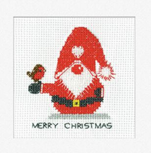 click here to view larger image of Gonk Father Christmas Cards (counted cross stitch kit)