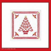 click here to view larger image of Filigree Tree Cards - Red (counted cross stitch kit)
