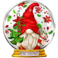 click here to view larger image of Snow Globe Christmas Gnome Magnet (accessory)