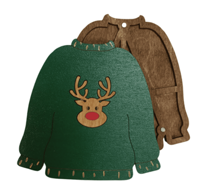 Wooden Bead Organizer - Christmas Sweater