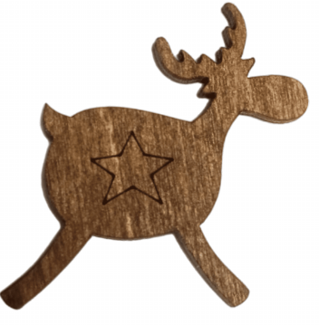 Wooden Magnetic Needle Holder - Star/Deer