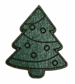 Wooden Magnetic Needle Holder - Green Christmas Tree