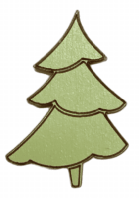 Wooden Magnetic Needle Holder - Light Green Christmas Tree