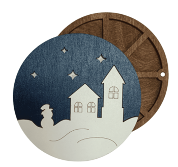 Wooden Bead Organizer - Winter Houses