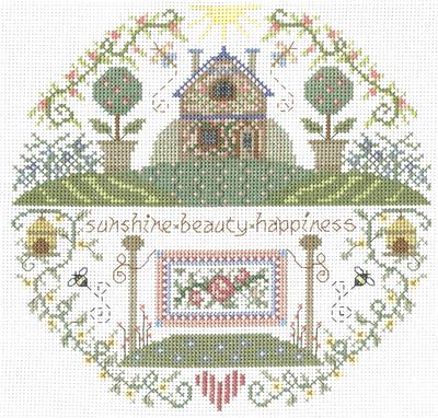 click here to view larger image of Rosebud Quilt Cottage - Gail Bussi (counted cross stitch kit)