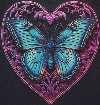 Neon Butterfly Heart