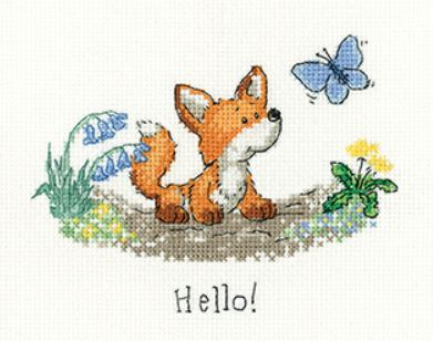 click here to view larger image of Hello! - Little Foxes (counted cross stitch kit)