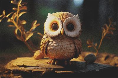 Cute Owl on a Stump