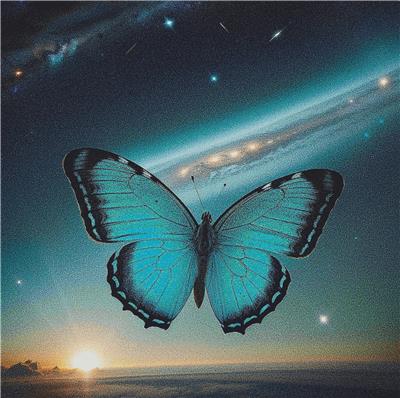Cosmic Teal Butterfly