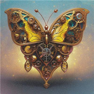 Steampunk Yellow Butterfly
