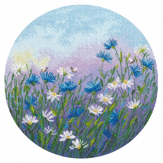 click here to view larger image of Cornflower Field (counted cross stitch kit)