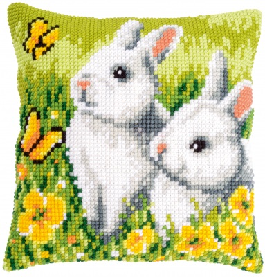 Rabbits and Butterflies Cushion