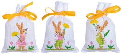 click here to view larger image of Easter Rabbit Bags (counted cross stitch kit)
